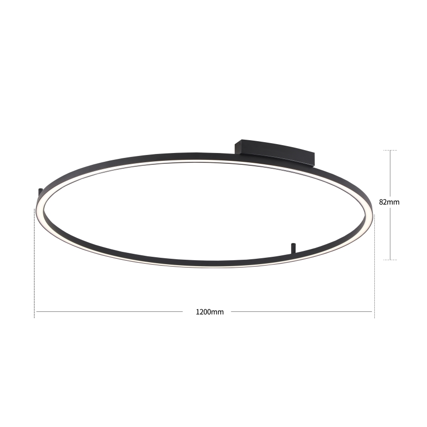 Brilagi - Plafoniera dimmerabile a LED PORTOFINO LED/85W/230V 3000-6000K Ø 120 cm nera + telecomando