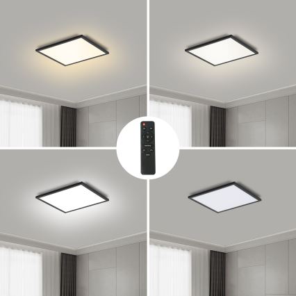 Brilagi - Plafoniera LED dimmerabile SLIMFRAME LED/25W/230V 30x30 cm 3000-6000K nero + telecomando