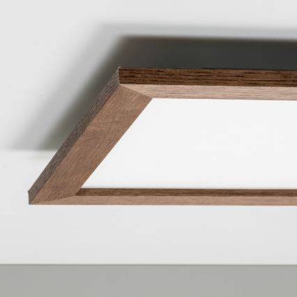 Brilagi - Plafoniera LED dimmerabile SLIMFRAME WOOD LED/36W/230V 49,5x49,5 cm 3000-6000K marrone scuro + telecomando
