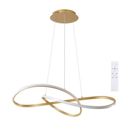 Brilagi - Lampadario LED dimmerabile a sospensione su cavi INFINITY LED/80W/230V 3000-6000K 80x80 cm dorato + telecomando
