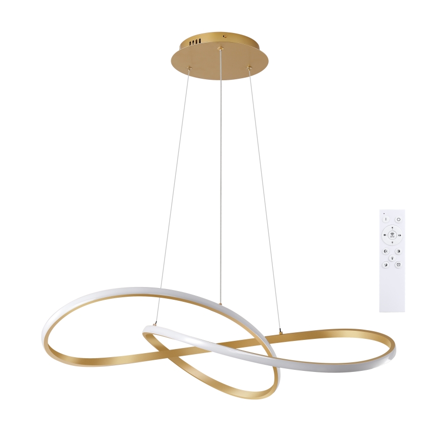 Brilagi - Lampadario LED dimmerabile a sospensione su cavi INFINITY LED/80W/230V 3000-6000K 80x80 cm dorato + telecomando