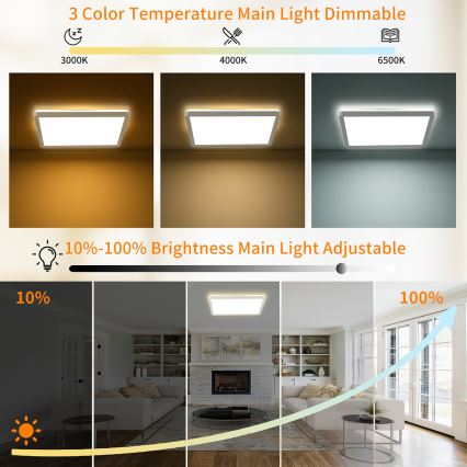 Brilagi - Lampada da soffitto dimmerabile LED ULTRA SLIM LED/18W/230V 2700-6500K 30x30 cm bianco + telecomando