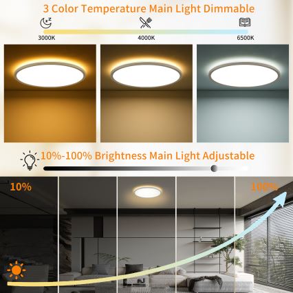 Brilagi - Lampada da soffitto dimmerabile LED ULTRA SLIM LED/24W/230V 2700-6500K diam. 42 cm bianco + telecomando