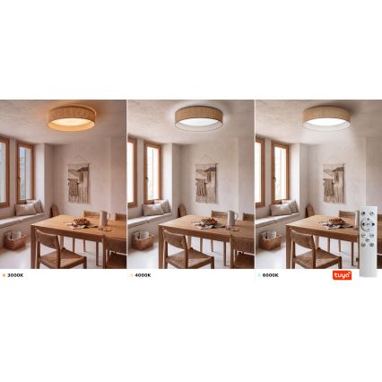 Brilagi - Plafoniera a LED dimmerabile VELVET SMARTIX STARS LED/36W/230V 3000–6000K Ø 55 cm beige Wi‑Fi Tuya Beacon + telecomando