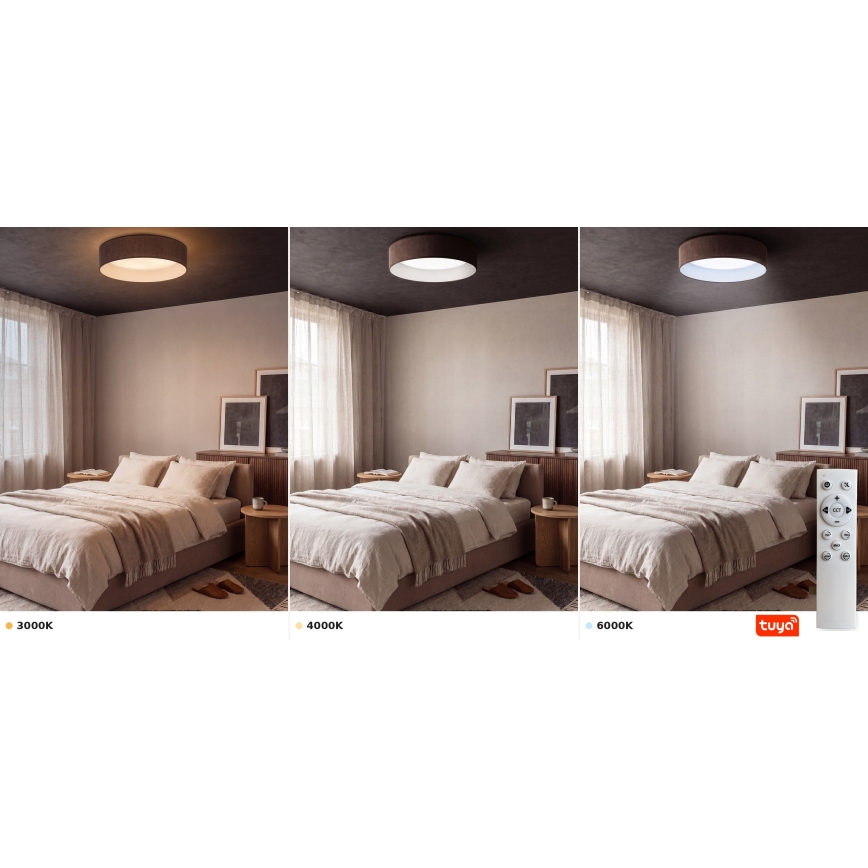 BRILAGI - Lampada da soffitto dimmerabile a LED VELVET SMARTIX STARS LED/36W/230V 3000-6000K Ø 55 cm marrone Wi-Fi Tuya Beacon + telecomando