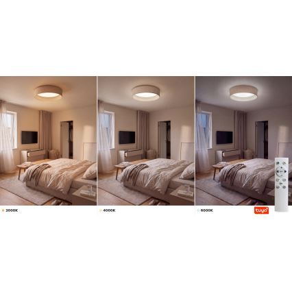 Brilagi - Plafoniera LED dimmerabile VELVET SMARTIX LED/24W/230V 3000-6000K Ø 45 cm beige Wi-Fi Tuya Beacon + telecomando