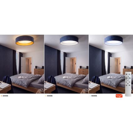 Brilagi - Plafoniera dimmerabile LED VELVET SMARTIX LED/24W/230V 3000-6000K Ø 45 cm blu Wi‑Fi Tuya Beacon + telecomando