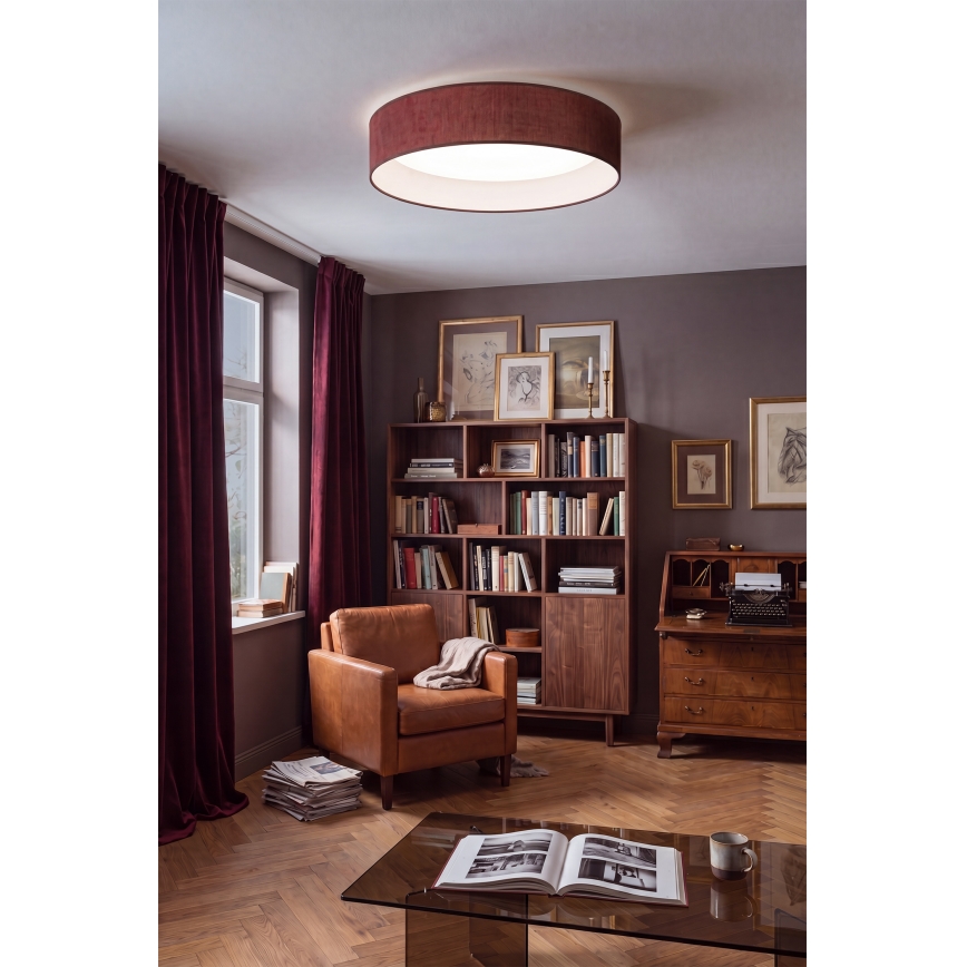 Brilagi - Plafoniera LED dimmerabile VELVET SMARTIX LED/24W/230V 3000-6000K Ø 45 cm bordeaux Wi-Fi Tuya Beacon + telecomando