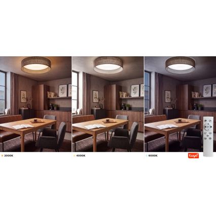 Brilagi - Plafoniera dimmerabile LED VELVET SMARTIX LED/24W/230V 3000-6000K Ø 45 cm marrone Wi-Fi Tuya Beacon + telecomando