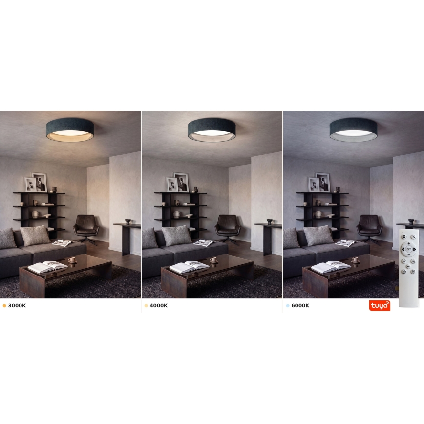Brilagi - Plafoniera dimmerabile a LED VELVET SMARTIX LED/36W/230V 3000-6000K Ø 55 cm verde Wi-Fi Tuya Beacon + telecomando