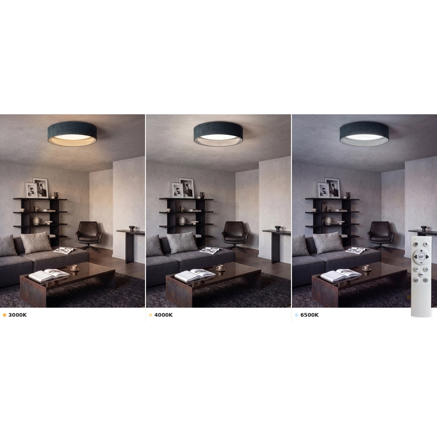 Brilagi - Plafoniera LED dimmerabile VELVET SMART VARI LED/24W/230V 3000-6500K Ø 45 cm verde + telecomando