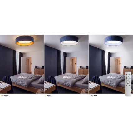 BRILAGI - Plafoniera LED dimmerabile VELVET SMART VARI LED/24W/230V 3000-6500K Ø 45 cm blu + telecomando