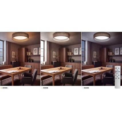 Brilagi - Plafoniera LED dimmerabile VELVET SMART VARI LED/24W/230V 3000-6500K Ø 45 cm marrone + telecomando