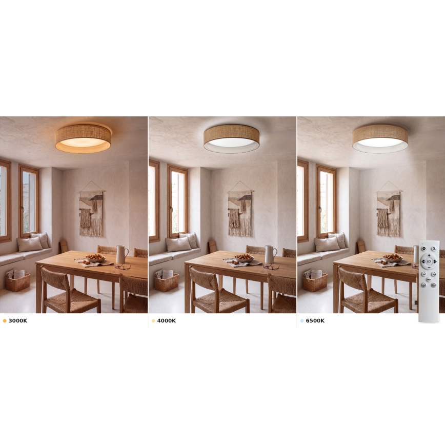 Brilagi - Plafoniera LED dimmerabile VELVET SMART VARI LED/36W/230V 3000-6500K Ø 55 cm beige + telecomando