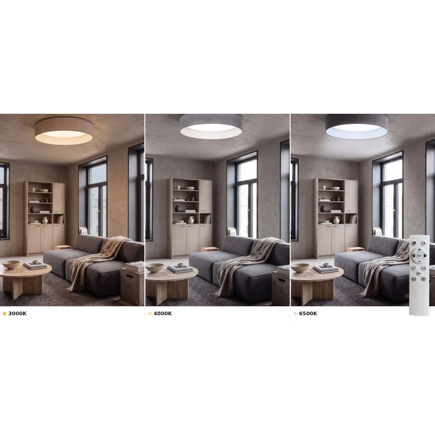 Brilagi - Plafoniera LED dimmerabile VELVET SMART VARI LED/36W/230V 3000-6500K Ø 55 cm grigia + telecomando