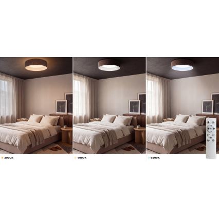 Brilagi - Plafoniera LED dimmerabile VELVET SMART VARI LED/36W/230V 3000-6500K Ø 55 cm marrone + telecomando
