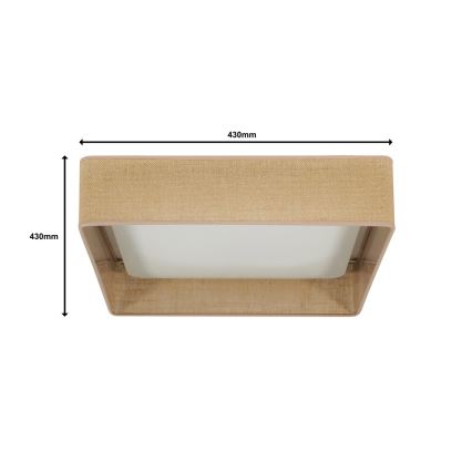 Brilagi - Plafoniera dimmerabile a LED VELVET SQUARE LED/24W/230V 43x43 cm 3000/4000/6500K + telecomando marrone