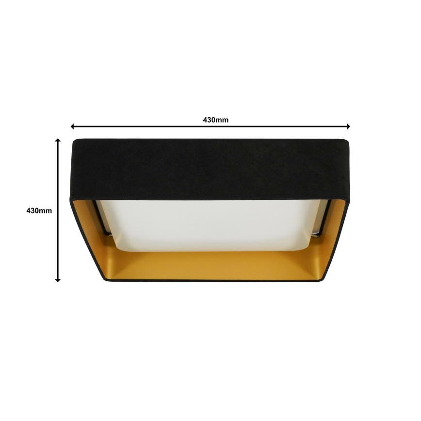 Brilagi - Plafoniera LED dimmerabile VELVET SQUARE LED/24W/230V 43x43 cm 3000/4000/6500K + telecomando nero