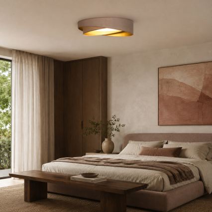 BRILAGI - Plafoniera LED dimmerabile VELVET TWIST LED/36W/230V 3000-6000K Ø 65 cm Wi-Fi Tuya Beacon beige/oro + telecomando
