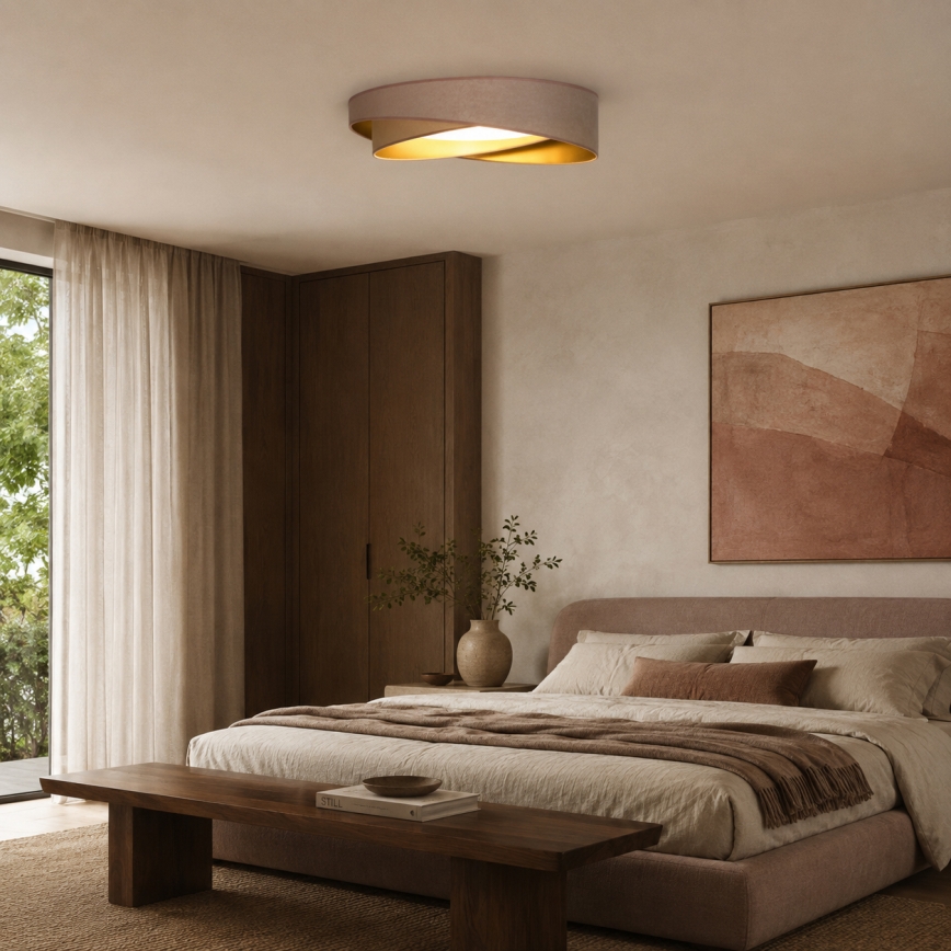 BRILAGI - Plafoniera LED dimmerabile VELVET TWIST LED/36W/230V 3000-6000K Ø 65 cm Wi-Fi Tuya Beacon beige/oro + telecomando