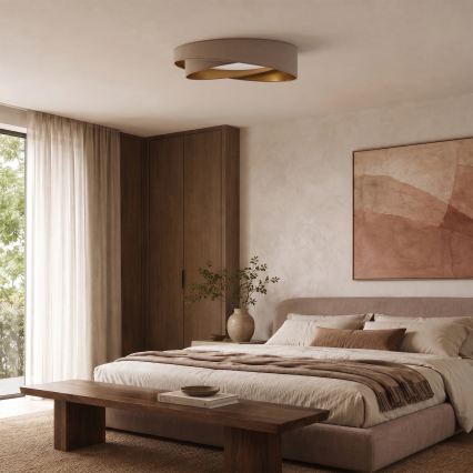 BRILAGI - Plafoniera LED dimmerabile VELVET TWIST LED/36W/230V 3000-6000K Ø 65 cm Wi-Fi Tuya Beacon beige/oro + telecomando