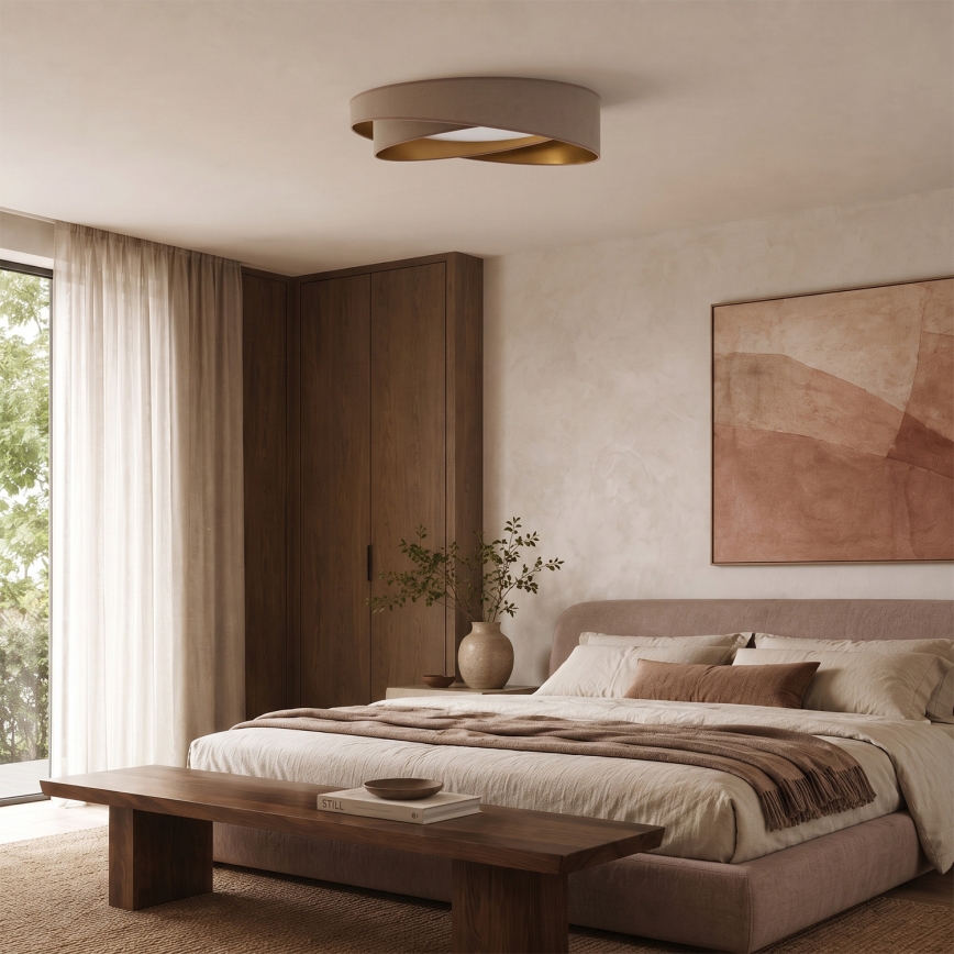 BRILAGI - Plafoniera LED dimmerabile VELVET TWIST LED/36W/230V 3000-6000K Ø 65 cm Wi-Fi Tuya Beacon beige/oro + telecomando