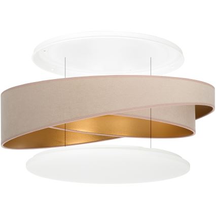 BRILAGI - Plafoniera LED dimmerabile VELVET TWIST LED/36W/230V 3000-6000K Ø 65 cm Wi-Fi Tuya Beacon beige/oro + telecomando