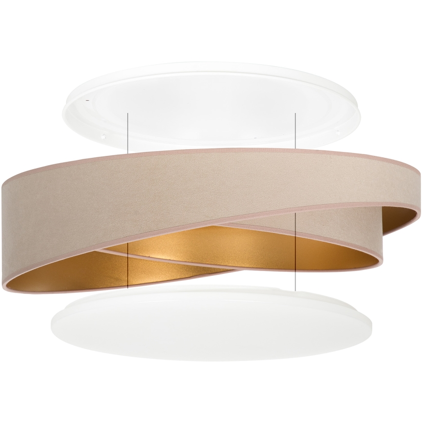BRILAGI - Plafoniera LED dimmerabile VELVET TWIST LED/36W/230V 3000-6000K Ø 65 cm Wi-Fi Tuya Beacon beige/oro + telecomando
