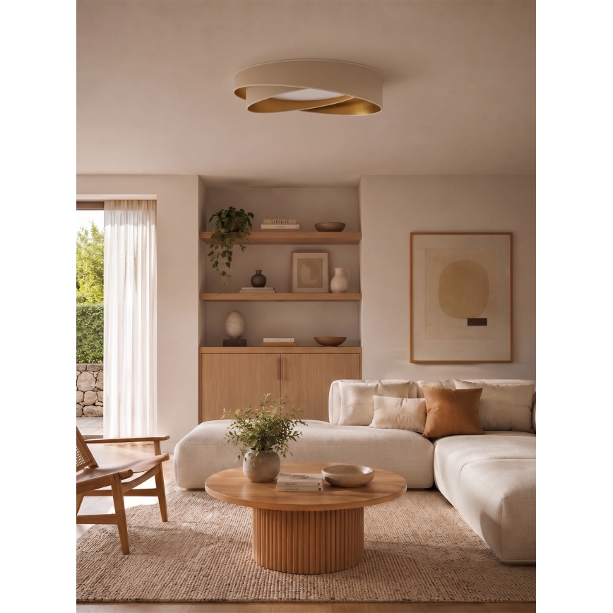 BRILAGI - Plafoniera dimmerabile a LED VELVET TWIST LED/36W/230V 3000-6000K Ø 65 cm Wi-Fi Tuya Beacon bianco/oro + telecomando