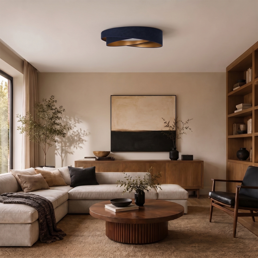 BRILAGI - Plafoniera dimmerabile a LED VELVET TWIST LED/36W/230V 3000-6000K Ø 65 cm Wi-Fi Tuya Beacon blu/oro + telecomando