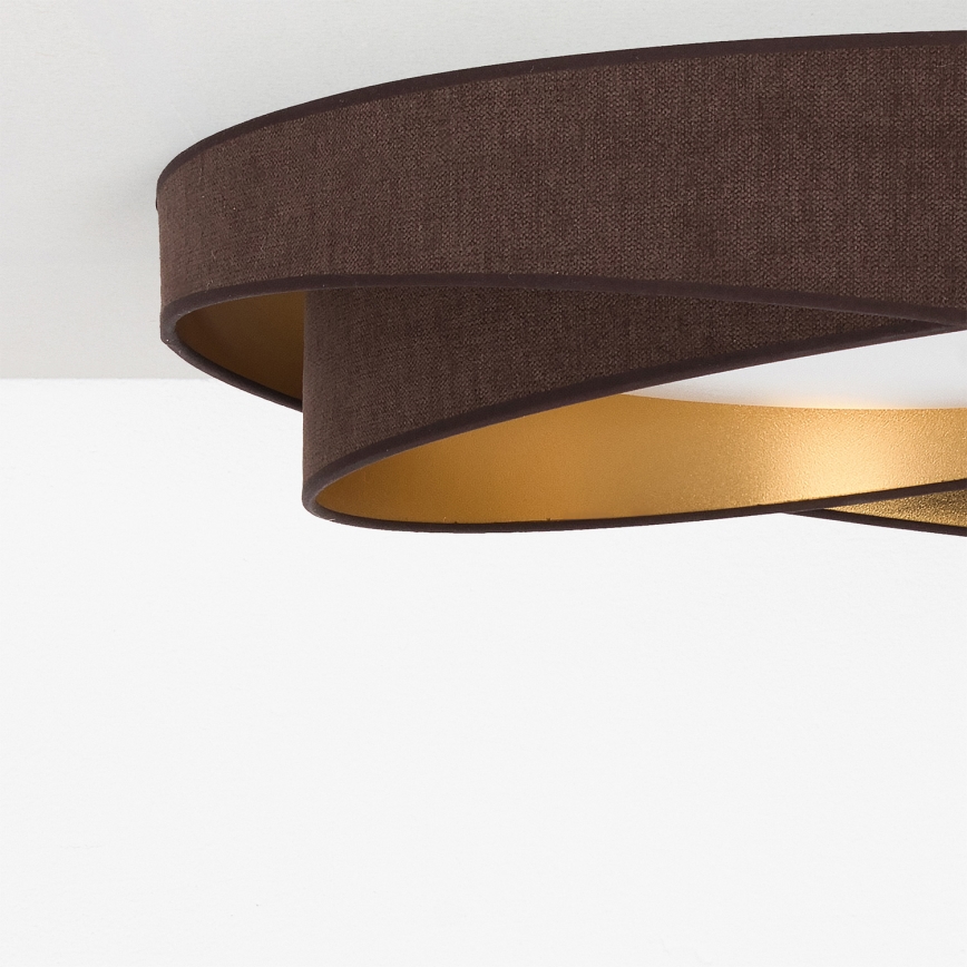 BRILAGI - plafoniera dimmerabile VELVET TWIST LED/36W/230V 3000-6000K Ø 65 cm Wi-Fi Tuya Beacon marrone/oro + telecomando