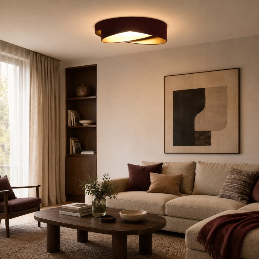 BRILAGI - Plafoniera dimmerabile a LED VELVET TWIST LED/36W/230V 3000-6000K Ø 65 cm Wi-Fi Tuya Beacon marrone/oro + telecomando