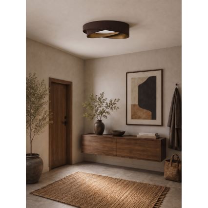 BRILAGI - Plafoniera dimmerabile a LED VELVET TWIST LED/36W/230V 3000-6000K Ø 65 cm Wi-Fi Tuya Beacon marrone/oro + telecomando