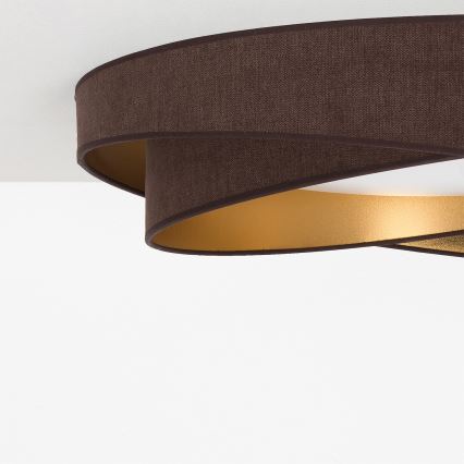 BRILAGI - Plafoniera dimmerabile a LED VELVET TWIST LED/36W/230V 3000-6000K Ø 65 cm Wi-Fi Tuya Beacon marrone/oro + telecomando
