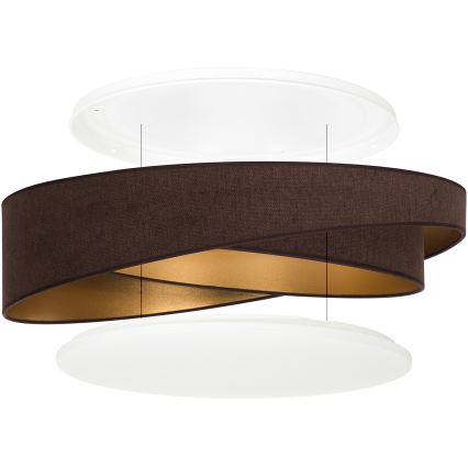 BRILAGI - Plafoniera dimmerabile a LED VELVET TWIST LED/36W/230V 3000-6000K Ø 65 cm Wi-Fi Tuya Beacon marrone/oro + telecomando