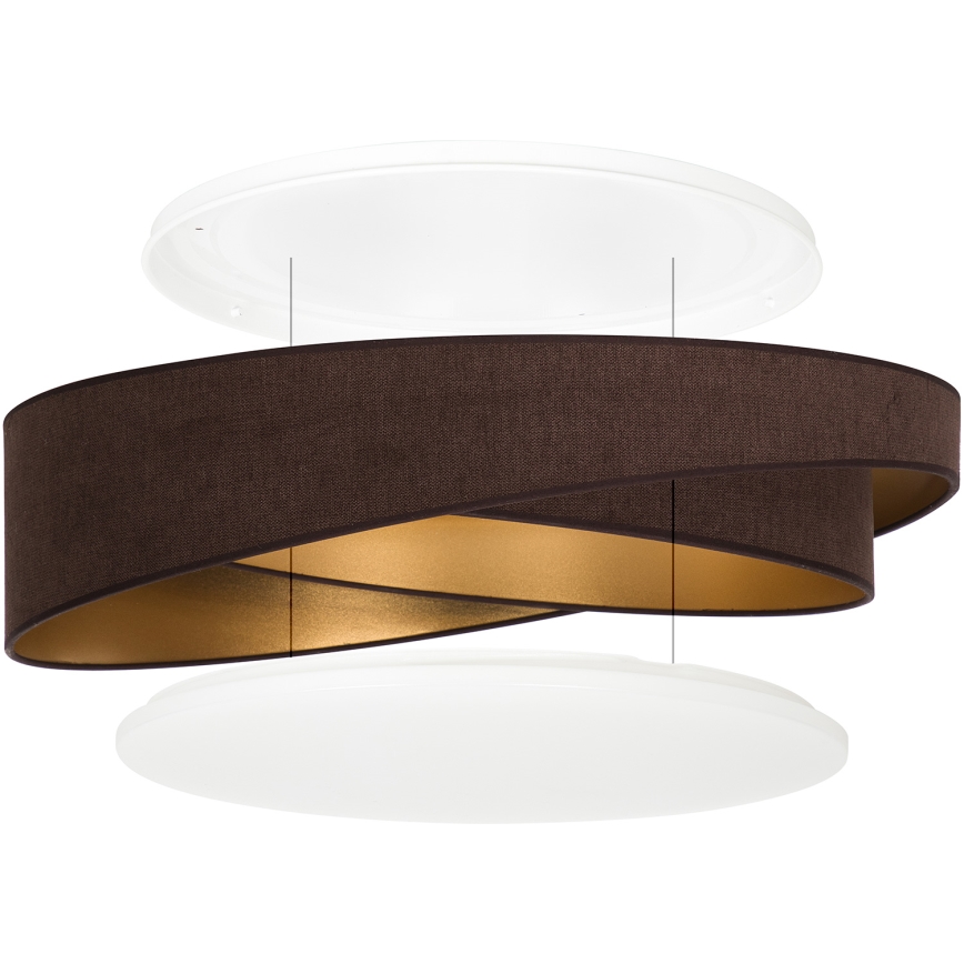 BRILAGI - Plafoniera dimmerabile a LED VELVET TWIST LED/36W/230V 3000-6000K Ø 65 cm Wi-Fi Tuya Beacon marrone/oro + telecomando