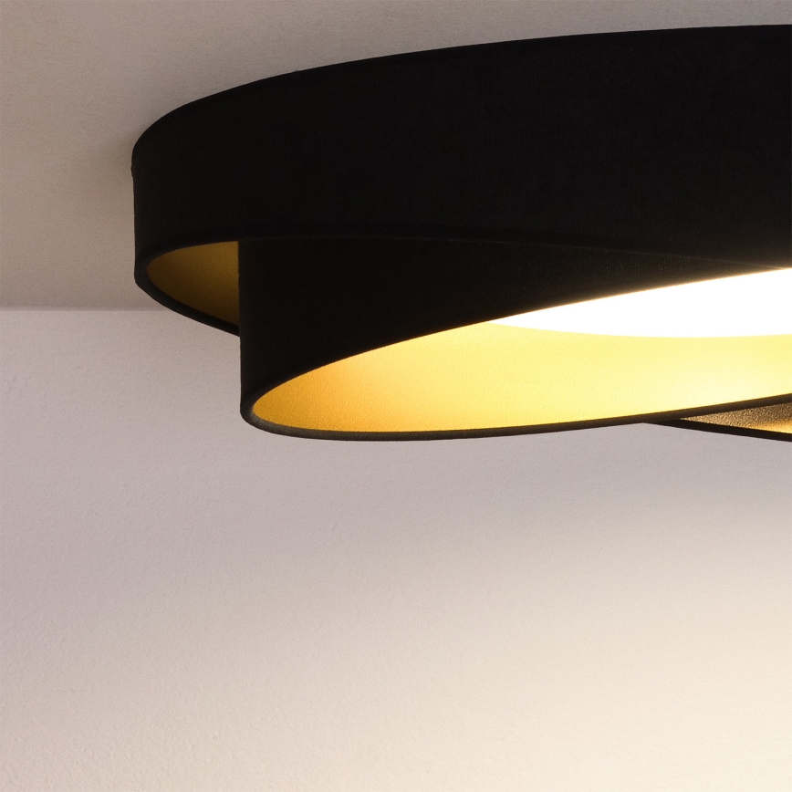 BRILAGI - Plafoniera LED dimmerabile VELVET TWIST LED/36W/230V 3000-6000K Ø 65 cm Wi-Fi Tuya Beacon nero/oro + telecomando