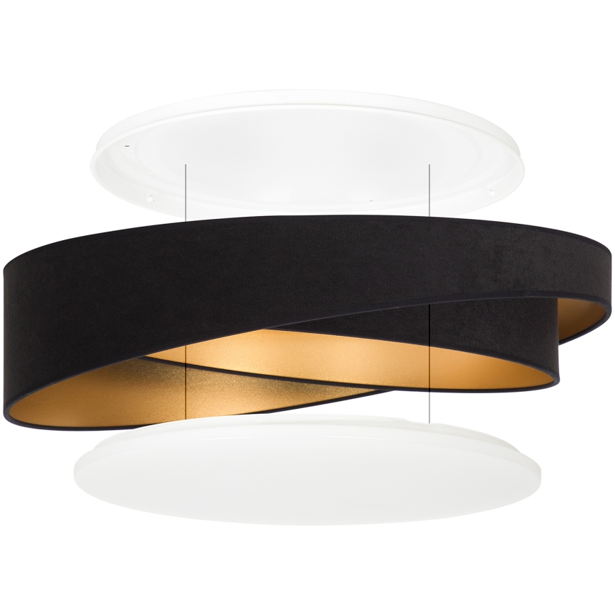 BRILAGI - Plafoniera LED dimmerabile VELVET TWIST LED/36W/230V 3000-6000K Ø 65 cm Wi-Fi Tuya Beacon nero/oro + telecomando
