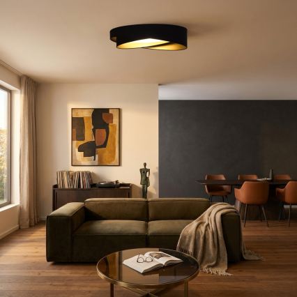 BRILAGI - Plafoniera dimmerabile VELVET TWIST LED/36W/230V 3000-6000K Ø 65 cm Wi-Fi Tuya Beacon nero/oro + telecomando
