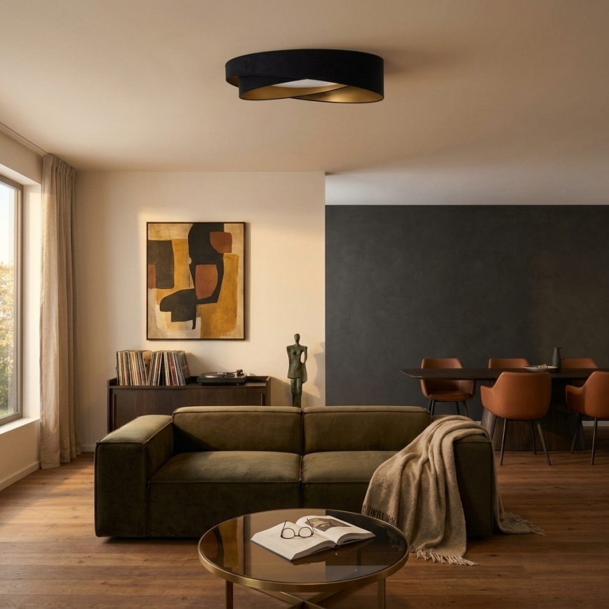 BRILAGI - Plafoniera dimmerabile VELVET TWIST LED/36W/230V 3000-6000K Ø 65 cm Wi-Fi Tuya Beacon nero/oro + telecomando
