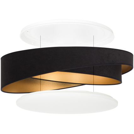 BRILAGI - Plafoniera dimmerabile VELVET TWIST LED/36W/230V 3000-6000K Ø 65 cm Wi-Fi Tuya Beacon nero/oro + telecomando
