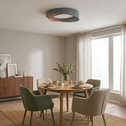 BRILAGI - plafoniera LED dimmerabile VELVET TWIST LED/36W/230V 3000-6000K Ø 65 cm Wi-Fi Tuya Beacon verde/beige + telecomando