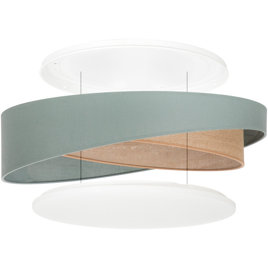 BRILAGI - plafoniera LED dimmerabile VELVET TWIST LED/36W/230V 3000-6000K Ø 65 cm Wi-Fi Tuya Beacon verde/beige + telecomando