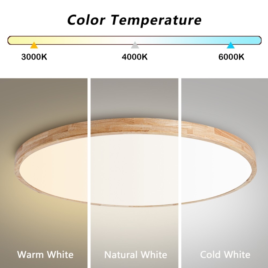 Brilagi - Plafoniera LED dimmerabile WOODLINE LED/128W/230V 3000-6000K rovere Ø 100 cm + telecomando