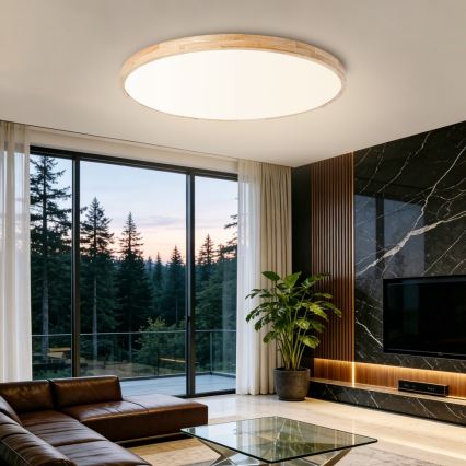 Brilagi - Plafoniera LED dimmerabile WOODLINE LED/128W/230V 3000-6000K rovere Ø 100 cm + telecomando