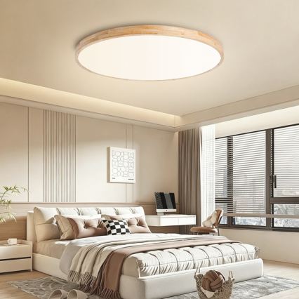 Brilagi - Plafoniera LED dimmerabile WOODLINE LED/128W/230V 3000-6000K rovere Ø 100 cm + telecomando
