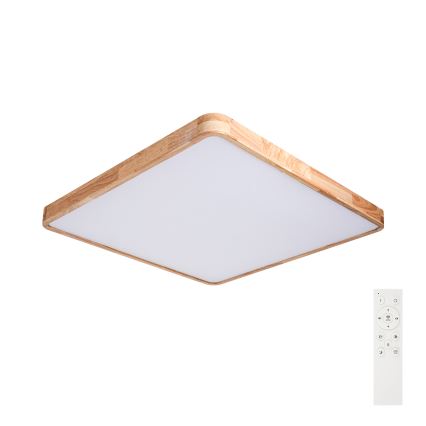 Brilagi - Plafoniera dimmerabile a LED WOODLINE SQUARE LED/100W/230V 3000-6000K rovere 80x80 cm + telecomando