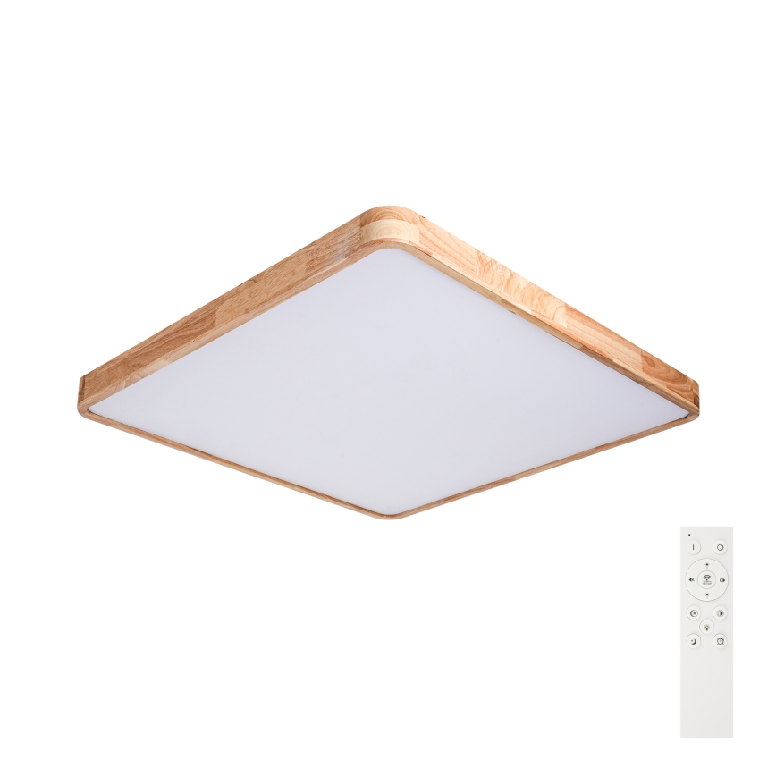 Brilagi - Plafoniera dimmerabile a LED WOODLINE SQUARE LED/100W/230V 3000-6000K rovere 80x80 cm + telecomando
