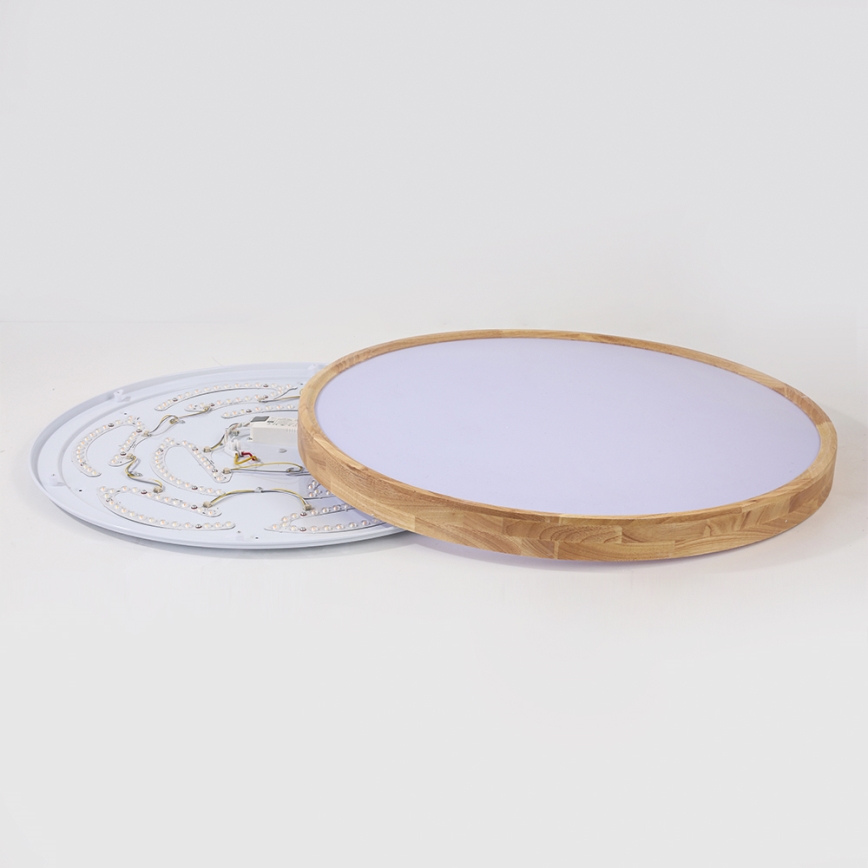 Brilagi - Plafoniera LED dimmerabile WOODROUND LED/70W/230V 3000-6000K Ø 80 cm legno CRI 90 + telecomando