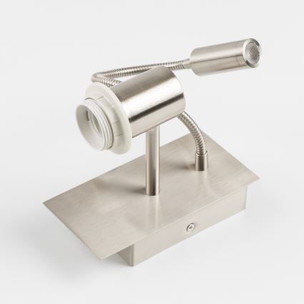 BRILAGI - Lampada da parete LED flessibile BOBO 1xE27/25W/230V + LED/3W cromo opaco/rosa